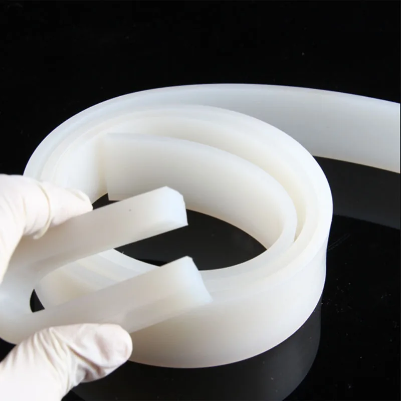 Solid Silicone Rubber Square Strip Weatherstrip White