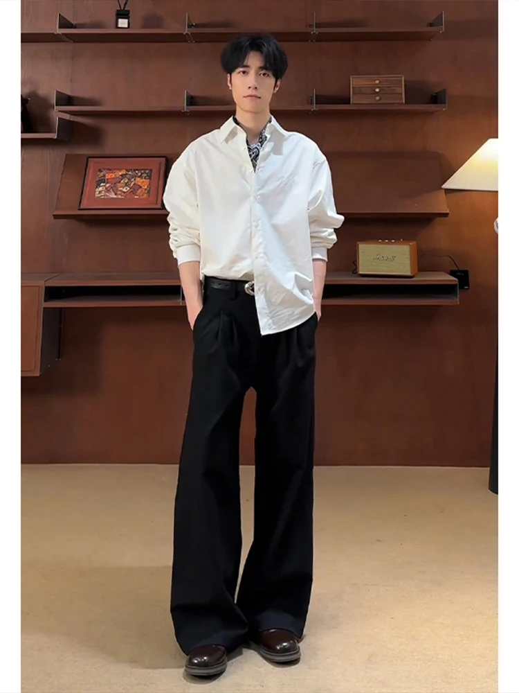 

Мужские повседневные брюки Cleanfit Bla с плиссировкой и расклешенными штанинами, удлиняющие ноги, молодежный стиль