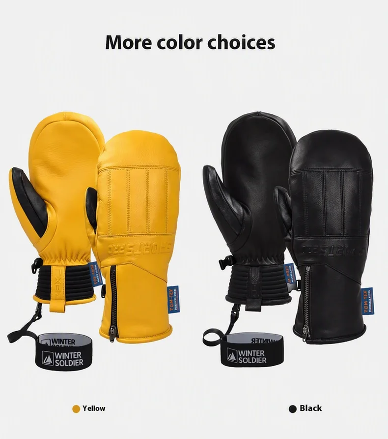 New Upgrade Thicken Ski Gloves Warm Windproof Waterproof Bicycle, Snowmobile Touch Screen, Inner Five-Finger Windproof Glove