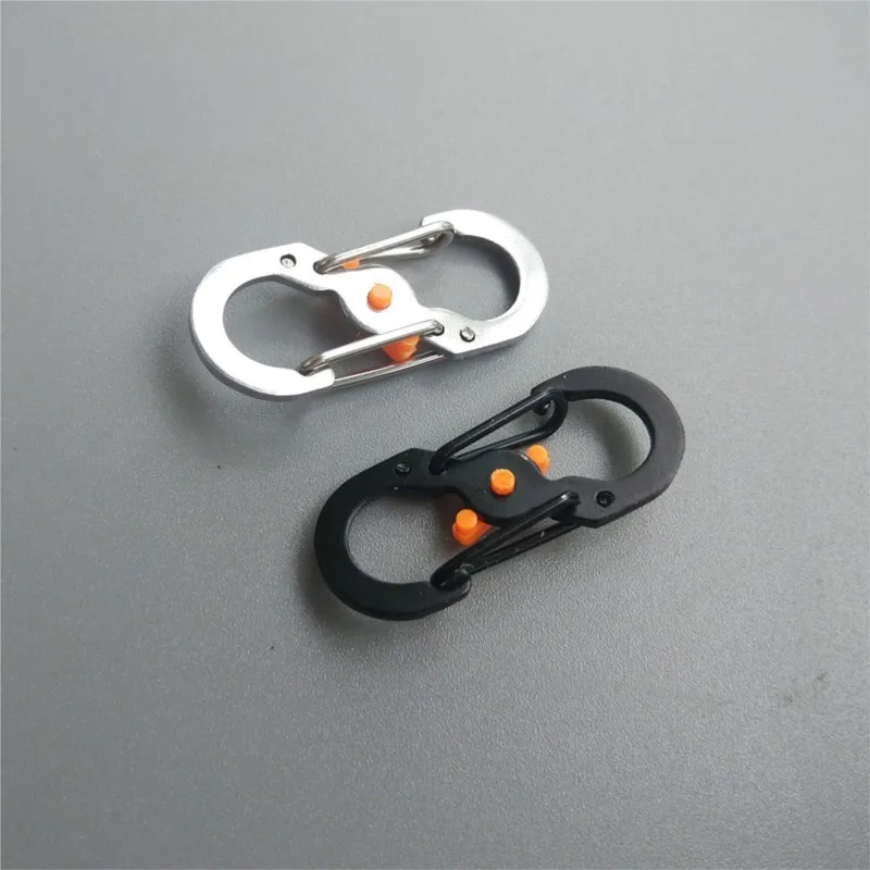 1/5/10Pcs Outdoor Camping S Type Carabiner With Lock Mini Keychain Hook Anti-Theft Outdoor Camping Backpack Buckle Key-Lock Tool