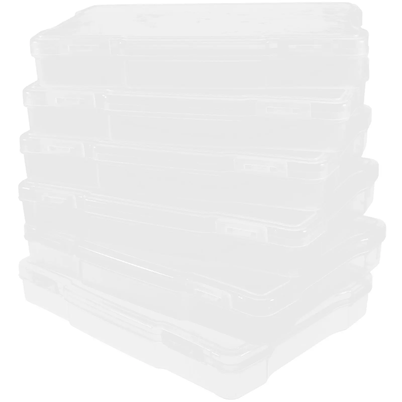 

6Pcs Lightweight Transparent PP Plastic Photo Card Storage Box for Greeting Cards Postcards Desktop Organizer Prevent Wrinkle
