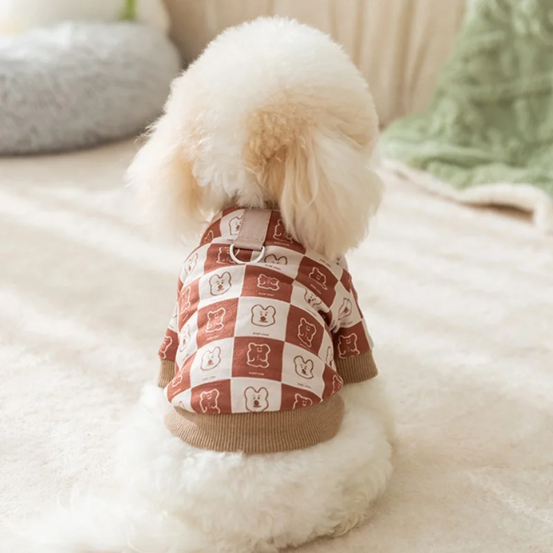 Autumn Dog Clothes Cartoon Print Dog Shirt Fashion Puppy Sweatshirt Cute Soft Cat Pullover Pet Shirt French Bulldog Dog Clothes