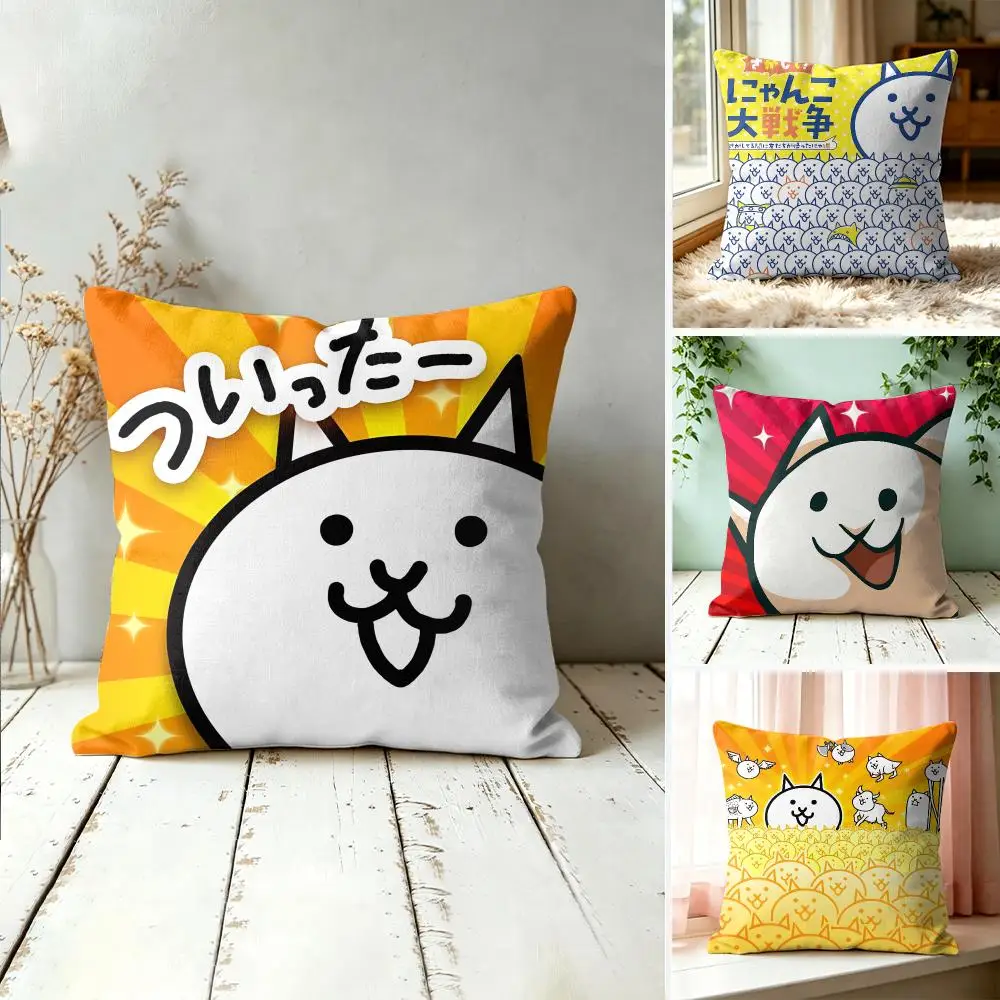 Anime The B-Battle Cats Cushion Cover Square Decorative Throw Pillow 40x40cm For Sofa Bedroom Living Room Home Decor