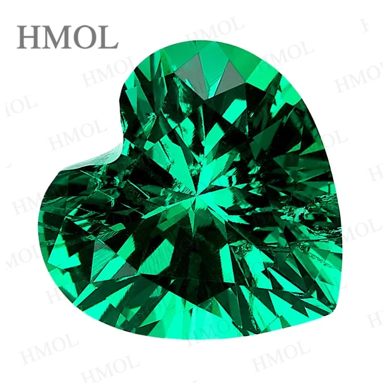 

Лабораторные выращенные колумбийские изумрудные бусины в форме сердца зеленого цвета для изготовления ювелирных изделий, материал, серьги для женщин с подвесками из сертификата AGL