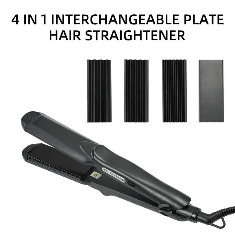 

QXXZ 4 In 1 Hair Straightener Ceramic Straight Hair Splint Multi Function Corn Plate Temperature Controlled Perm Tool