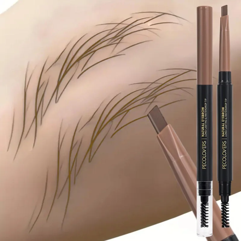 6-kleuren tweekoppig wenkbrauwpotlood, vulwenkbrauwpotlood, creëer een perfecte wenkbrauwvorm, wenkbrauwpotlood wenkbrauwcosmetica