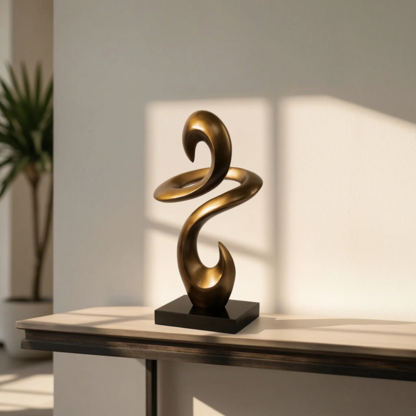 Geometric Sculpture Abstract Tabletop Sculpture Decorative Ornament Modern Statue Sleek for Homeowners, Living Room, Office