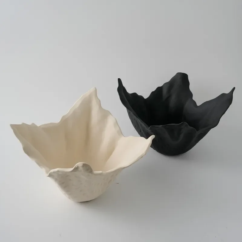 Modern Ceramic Fruit Plate Creative Light Luxury Design For Living Room Coffee Table Countertop Decor Personalized Flower Pot