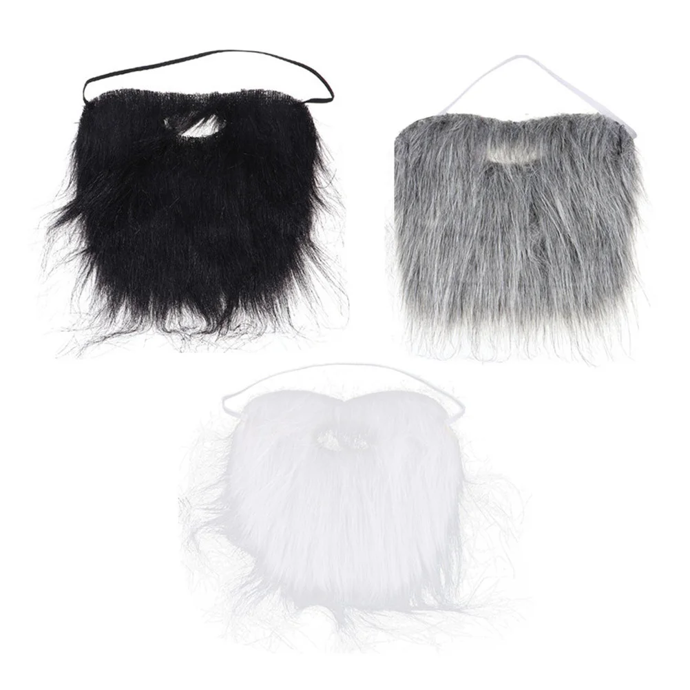 3Pcs Fake Mustache Beards for Halloween Party Cosplay Props Simulated Men Women Costume Accessory Decor Fake Beard for Men