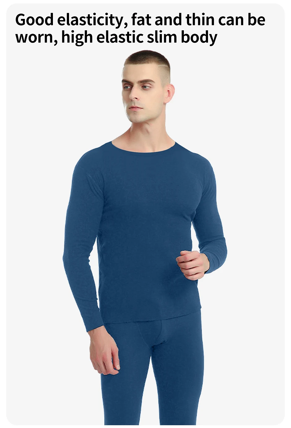 2/4 Piece Men's And Teenagers' Thermal Underwear Set Simple And Fashionable Long Sleeve Bottoming Shirt Elastic Waist Trousers P