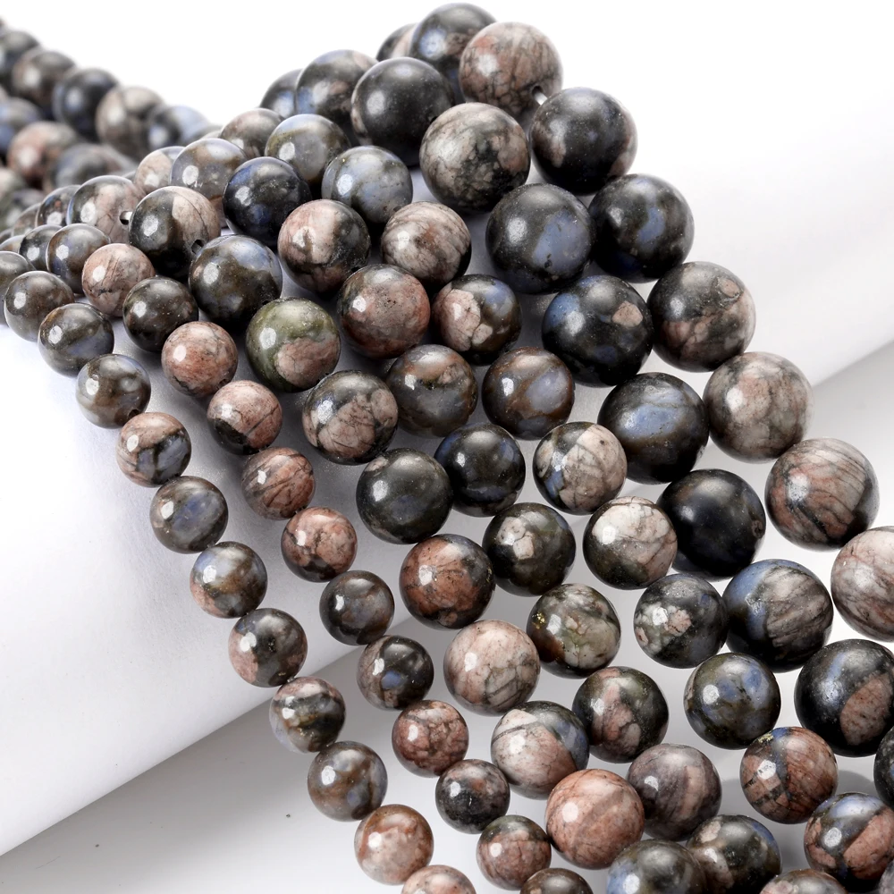 4/6/8/10/12mm Natürliche Blaue Bunte Stein Runde Lose Spacer Perlen für Schmuck Machen diy Armband Halskette Charme Zubehör