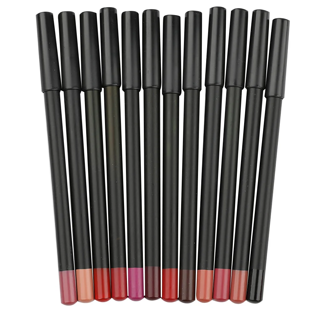12Pcs Waterproof Makeup Lip Liner Pencils Long Lip Shaping Pencil Portable Easy Liner