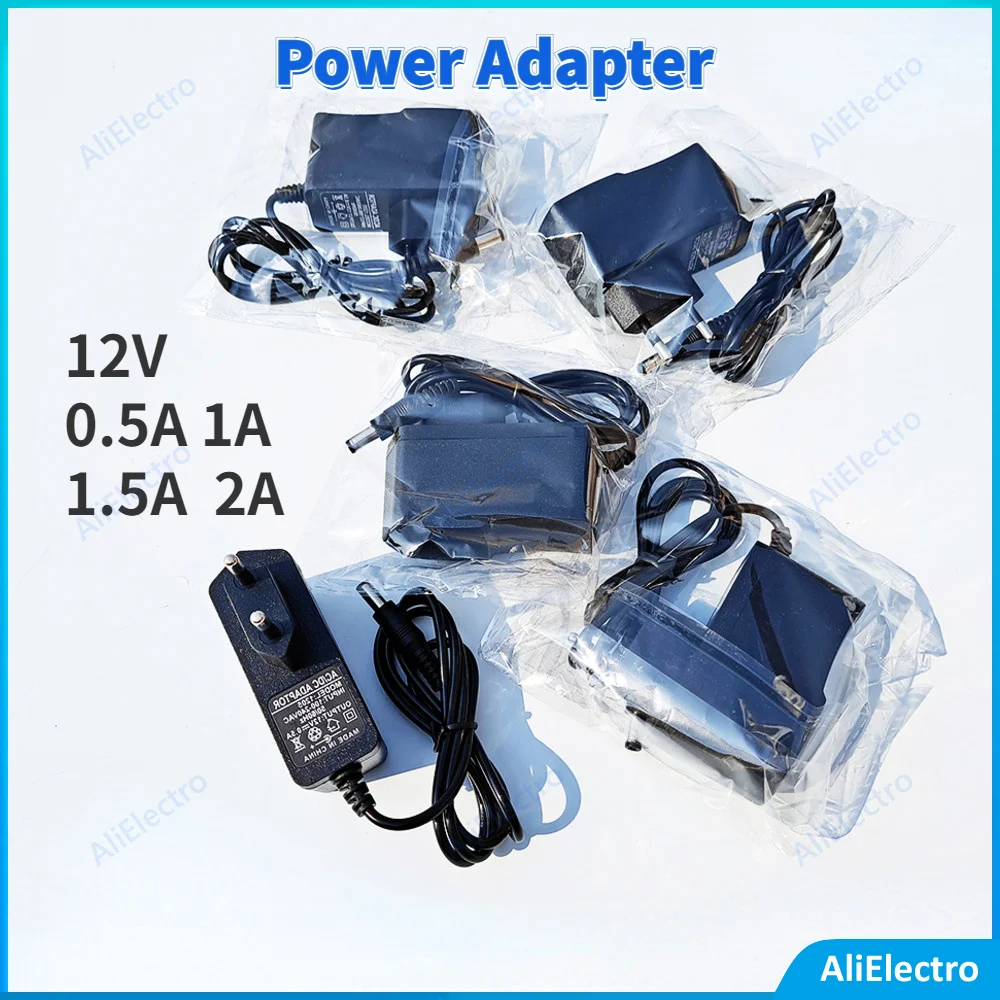 5/20pcs Lot Power Adapter 12V 0.5A 1A 1.5A 2A AC/DC for ONU EPON GPON FE GE Fonte optional EU UK US AS 12V 0.5~2A free shipping