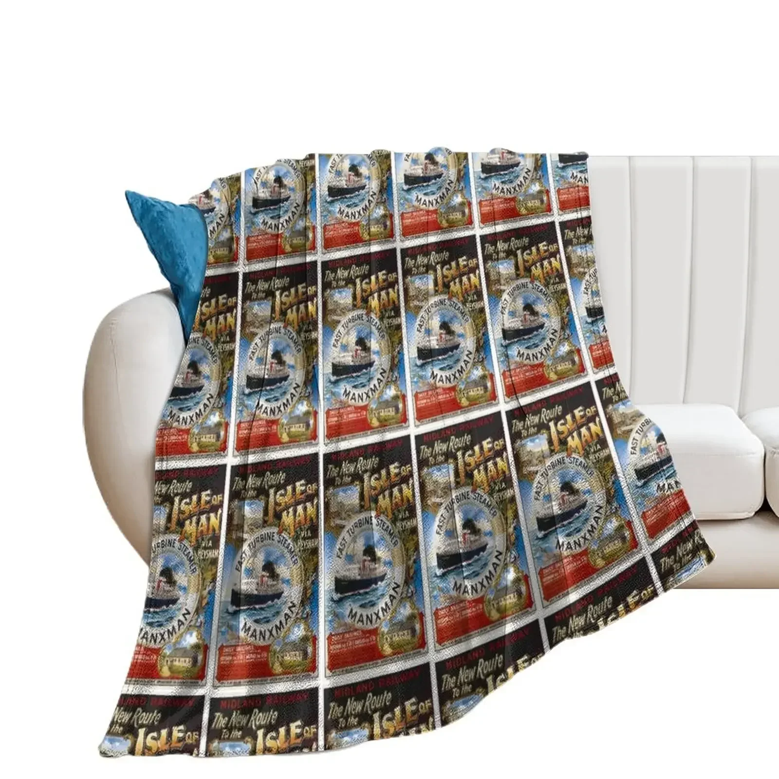 

Isle of Man Throw Blanket Camping Cute Bed linens Blankets