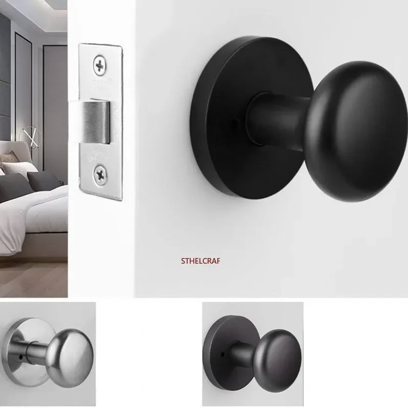 Children's Security Door Locks Zinc Alloy Single-tongue Bedroom Door Locks Spherical Door Handles Passage Locks Home Hardware