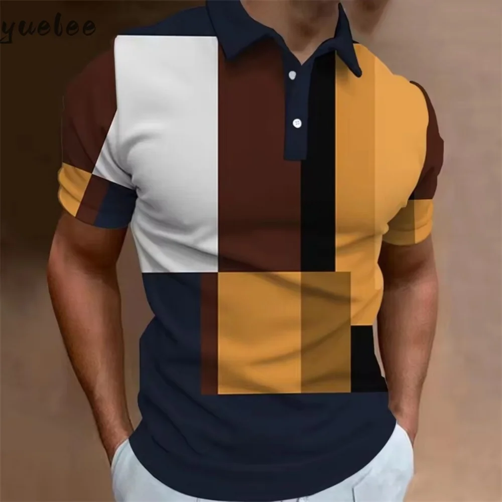 

Striped Printed Men's Polo Shirt Summer Outdoor Sports Men's Top Trendy Versatile Men's Clothing Fashion Casual Men's Polo Shirt