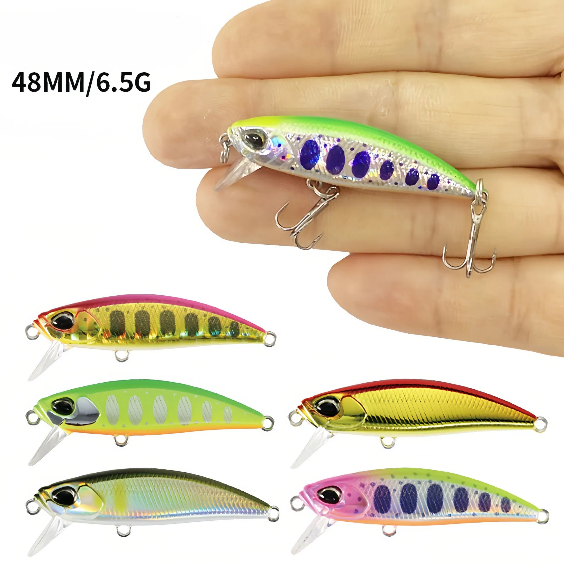 48mm 6.5g Top Hard Sea Fishing Lures Minnow quality Baits Wobblers good action professional Fishing Tackles artificial Baits