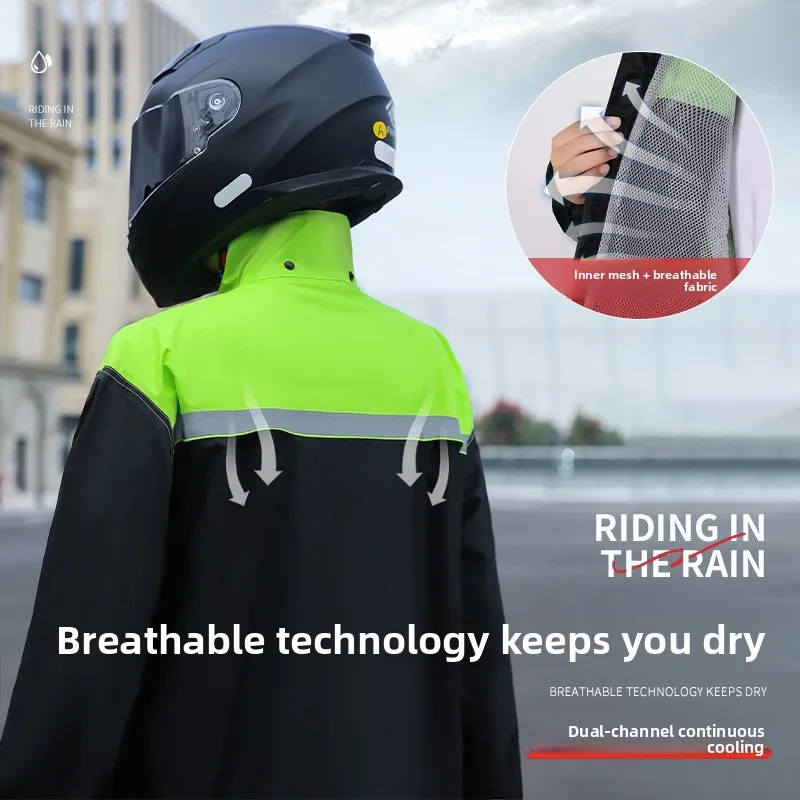 Split Raincoat Rain Pants Set Men's Fashion Cycling Motorcycle Raincoat Rainstorm-proof Takeaway Fishing Rainproof Suit
