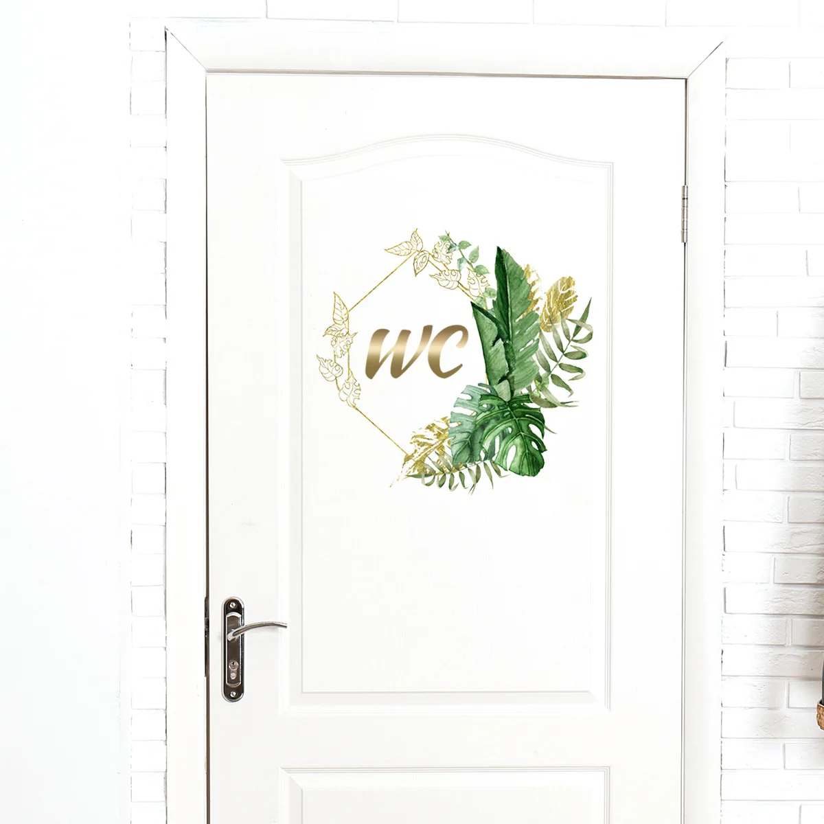 Green Plants Men and Women WC Wall Sticker for Bathroom Decoration Vinyl Home Decals Waterproof Poster Door Stickers Toilet Sign