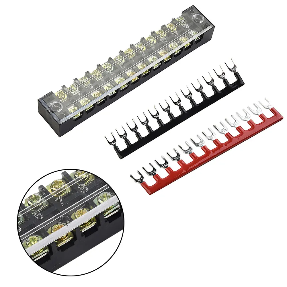 wire connection block 12 Position Covered Terminal Block for Safe and for durable Wire Connection 600V 15A and 2 Pins