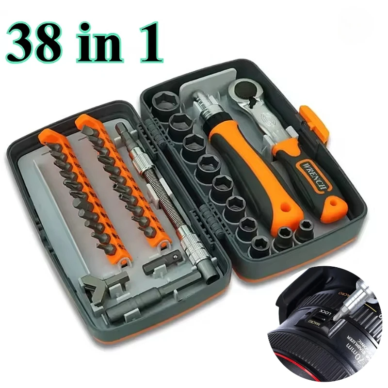 

38 in 1 Ratchet Screwdriver Set Household Combination Toolbox Magnetic Screw Driver Kit Bits Multi-Purpose Screwdriver Set