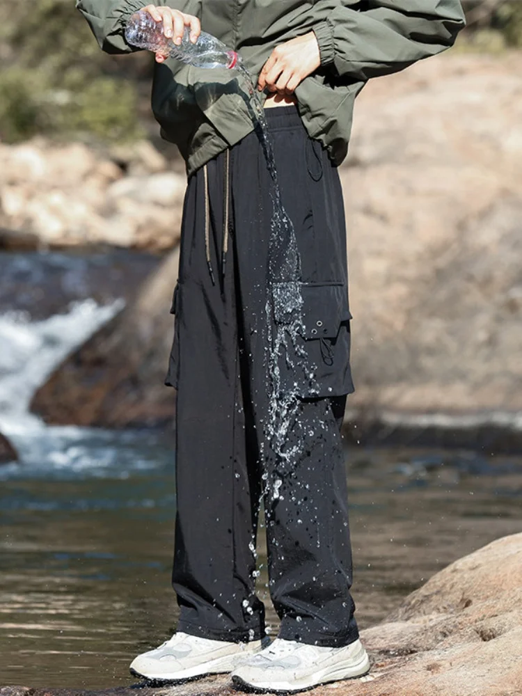 

Водонепроницаемые мужские походные брюки 2024: Новинка осени, американские функциональные прямые брюки свободного кроя для работы