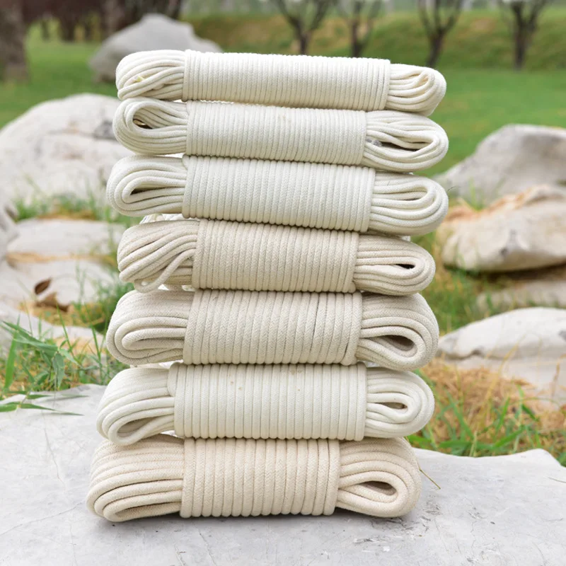 White Outdoor Binding Rope Mountaineering Safety Cotton Thread Rope Self-priming Rope Flagpole Tent Draw Rope