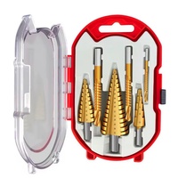 Titanium Step Drill Bit Set Saw 6pcs 4-12 4-20 4-32mm 3-8 mm for Woodworking Metal Efficient Core Hole Opener Milling Cutter