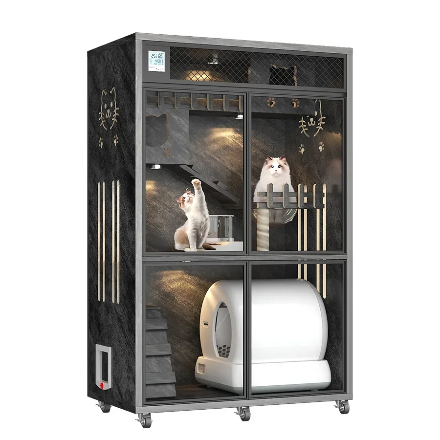 

Деревянный домик-вилла для кошек AAcat House Factory: лежанка-гнездо, клетка, витрина для кошек