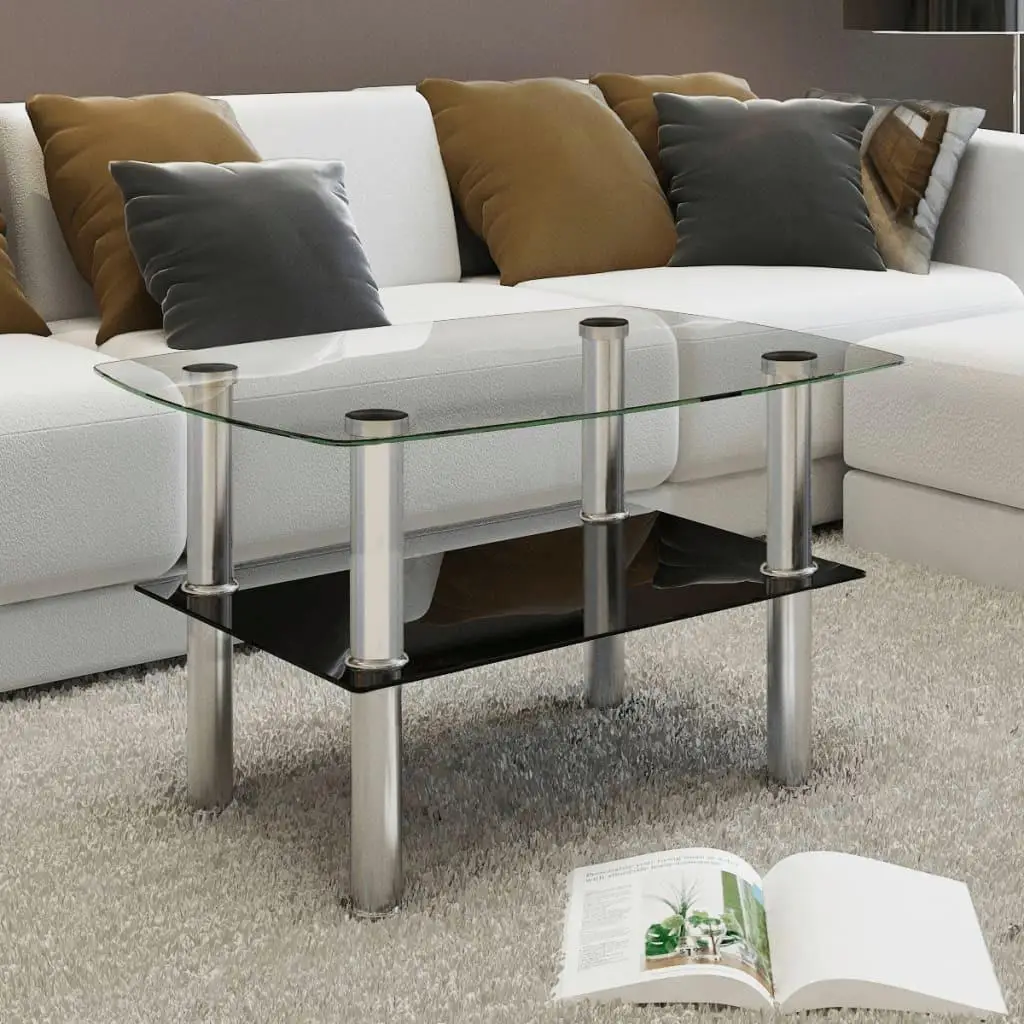 

Modern 2-Tier Glass Coffee Table - Stylish, Durable & Functional Design for Living Room