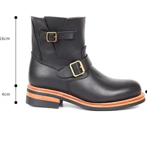 YR-Botas de engenheiro estilo Vintage masculino, qualidade, Motor Rider, sapatos de couro reais artesanais, botas clássicas de couro genuíno, atacado 8 principais vendas bota masculina engenheiro - №2