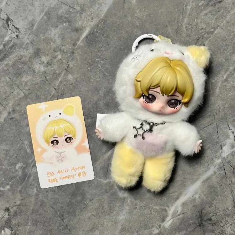Original PopMart Aespa Fluffy Friends Serie Blindbox Weiche Puppe Schlüsselanhänger KPOP Idol Merch Niedliche Schreibtischdekoration Geschenk für Fans Spielzeug – Detail 7