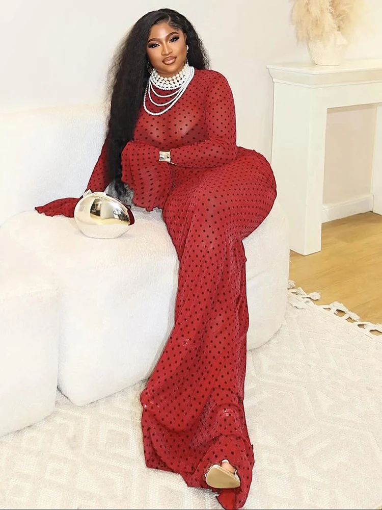 Cutenw Trend Sexy Dünnes Polka Dot Kleid Frauen Schmetterling Ärmel Welle Rand Geraffte Pfirsich Hüfte Klassische Elegante Stretch Dünne Bodycon