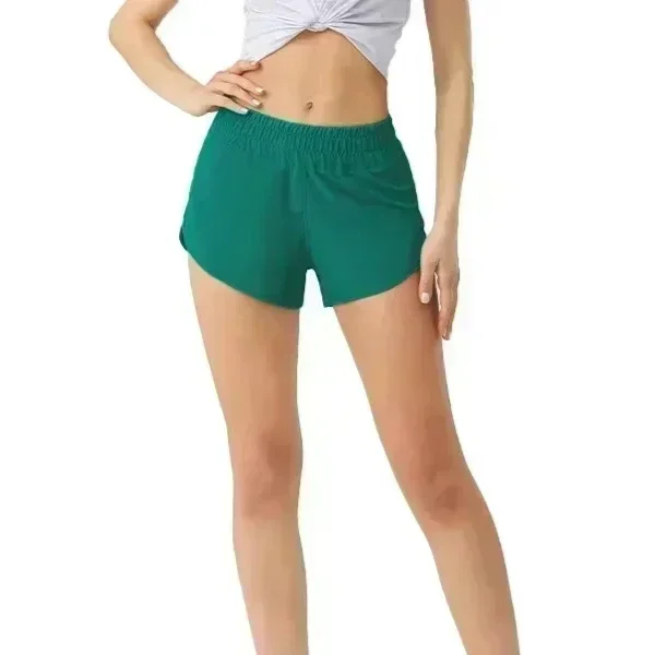 

Lemon Brighter Color Women Yoga Sports Shorts With Liner 3" Side Zipper Pockeks Running Gym Exercise Workout training Shorts