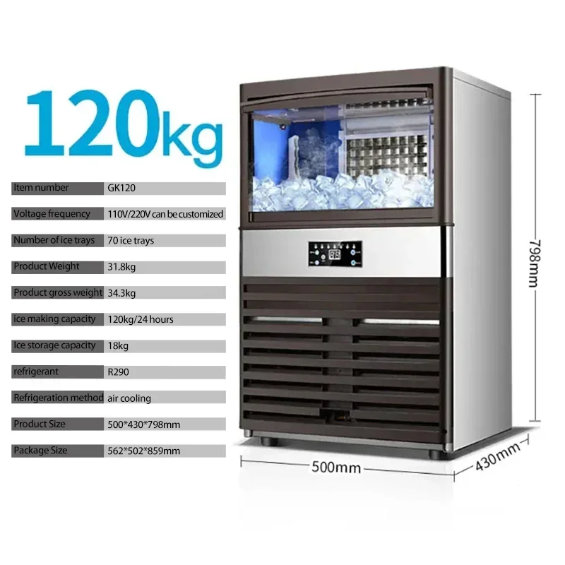 exquisite craftsmanship Commercial Ice Maker Machine 60kg/24H Ice Making Machine Ice Cube Making Machine
