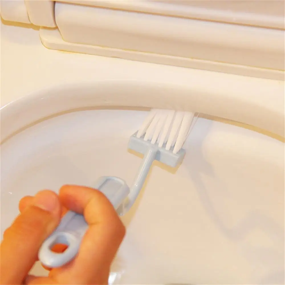 1PC Curved Brush Cleaning Toilet S-shaped V-shaped Small Children\'s Toilet Brush No Dead Angle Small Cleaning Brush Long Handle