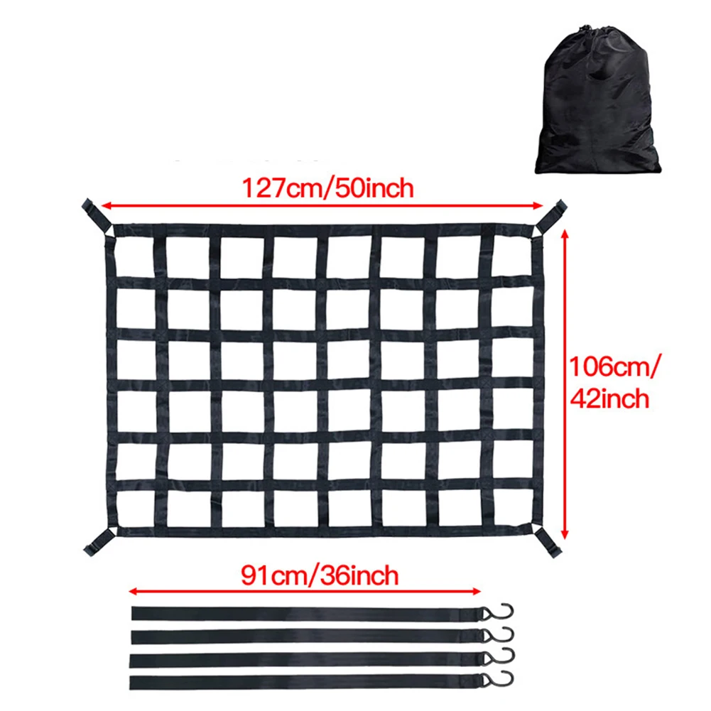 Heavy Duty Roof Rack Cargo Net Webbing Truck Pickup SUV Van Cargo Safetyweb Control Net For Car Roof Car Modification Accessory