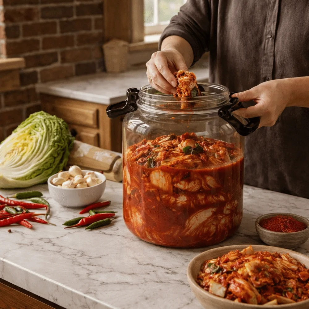 Large Capacity Pickle Jars With Lids With Handle Food Grade Airtight Storage Pitcher Sealed Leak-Proof Fermentation Jar