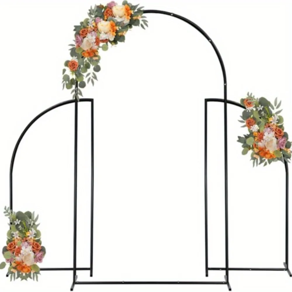 Wedding Arch Backdrop Stand 7. 2FT, 5FT, 5FT Set of 3 Metal Arch Backdrop Stand for Wedding Garden Floral Balloon Decoration