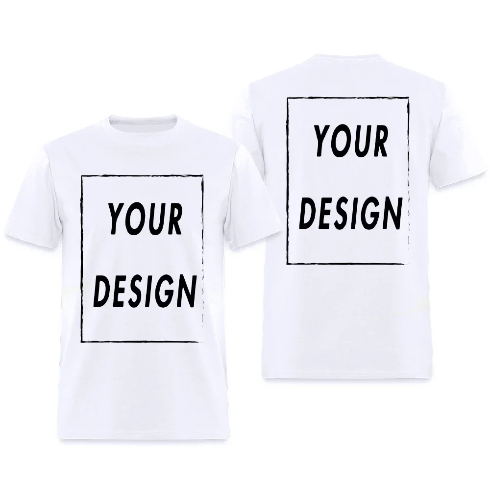 

100% Cotton Custom T Shirt Make Your Design Logo Text Men and Women Front Back Both Side Personalized Short Sleeve T-shirt