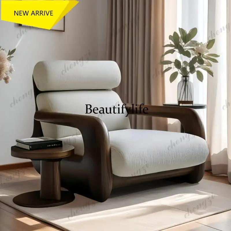 M178 Solid wood chair single sofa chair living room leisure single chair antique sofa wabi sandy wind