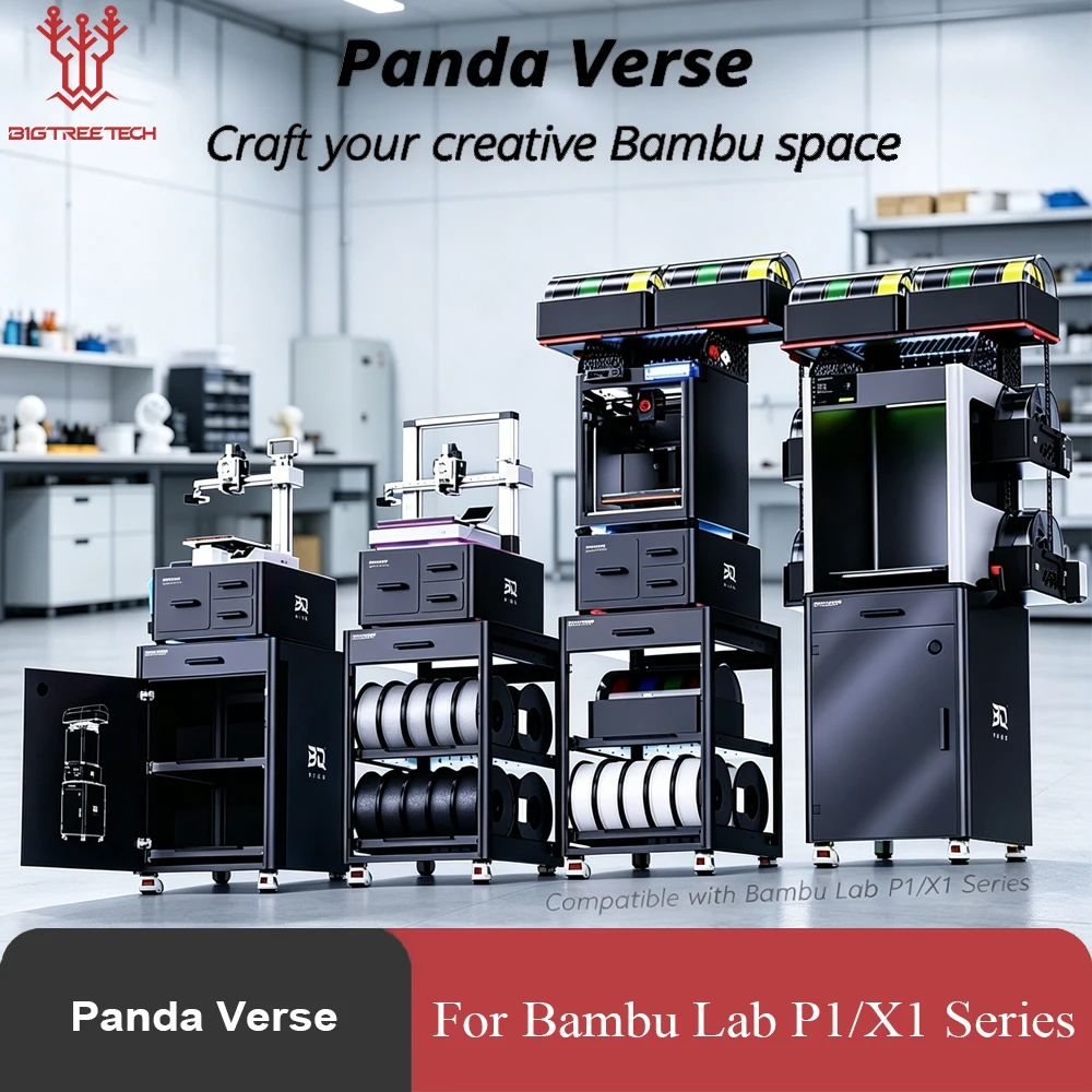 BIGTREETECH Panda Verse 3D Printer Accessories AMS/Tool/Filament Storage Kit with RGB Decoration for Bambu Lab X1 P1 Series