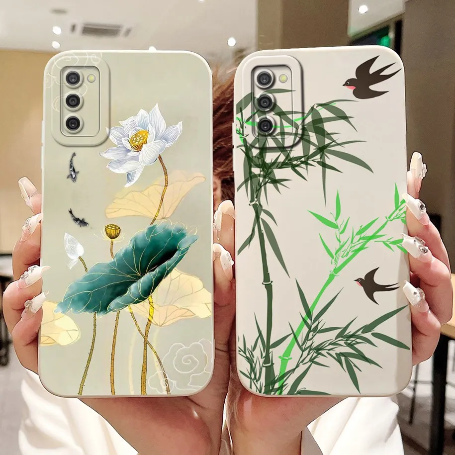 For Samsung Galaxy A02s Case SM-A025F Silicone Cover New Fashion Sunflower Bowknot Matte Soft Bumper For Samsung A03s M02s Funda