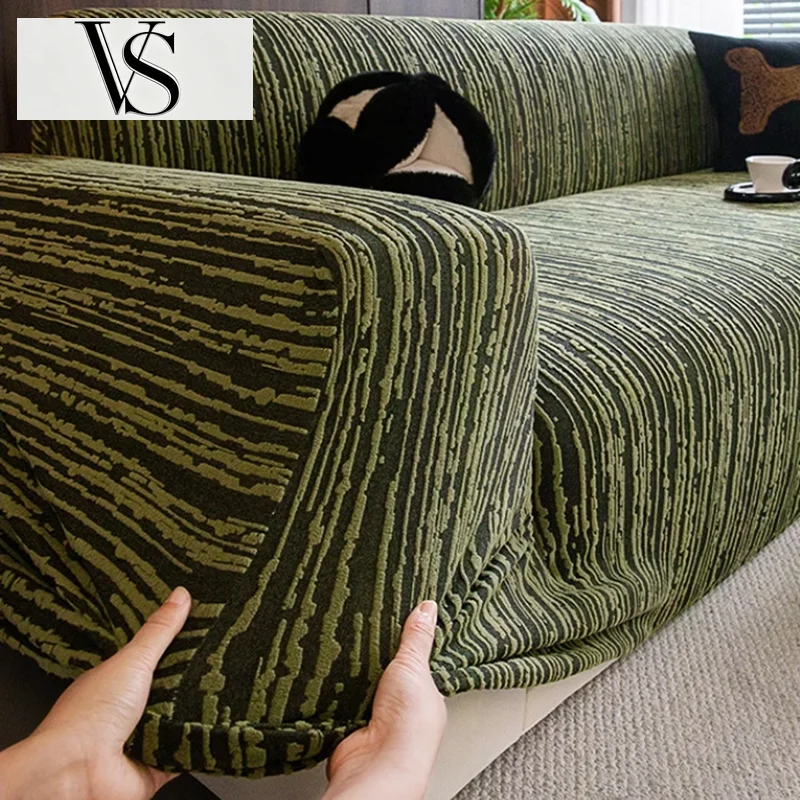 Elastic Color Solid Striped Sofa Covers End High Anti Cat Recliner Scratch Cover for Cozy Home Dustproof Linings for Sofas