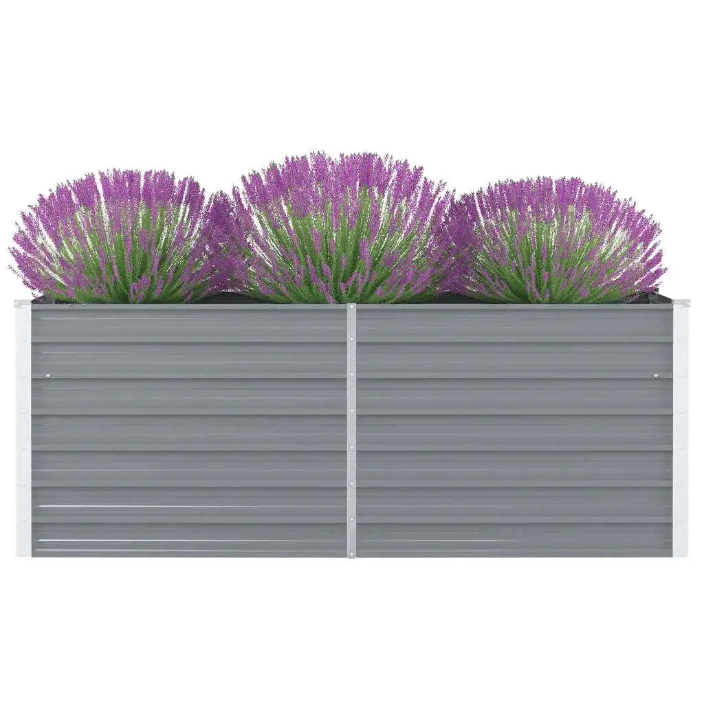 Galvanized Steel Raised Garden Bed 63x31.5x17.7 - Durable Outdoor Planter in Gray