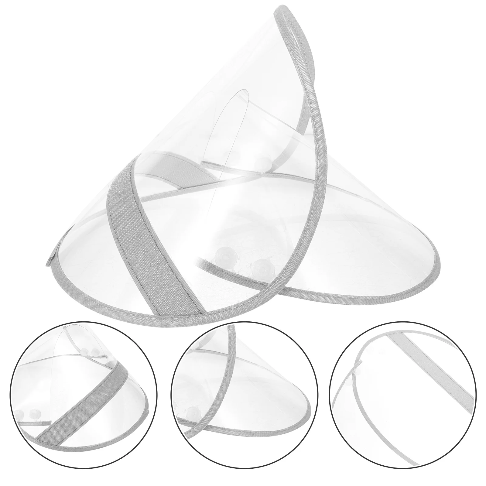 

Raincoat Hat Brim Accessories Transparent Plastic Large Size Poncho Hood Protector Adjustable Straps Anti Rain Gear