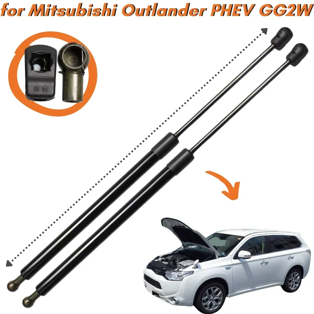 

Qty(2) Hood Struts for Mitsubishi Outlander PHEV GG2W SUV 2013-2021 Front Bonnet Gas Springs Shock Absorber Lift Supports