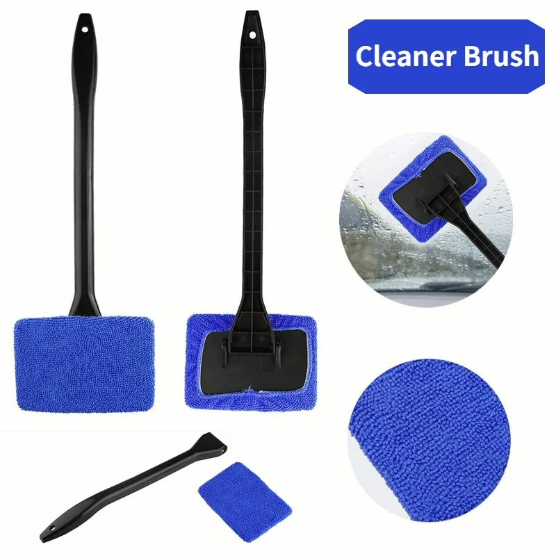 Car Cleaning Wash Brush Tool With Long Handle Car Window Cleaner Washing Kit Windshield Wiper Microfiber Wiper Cleaner Brush