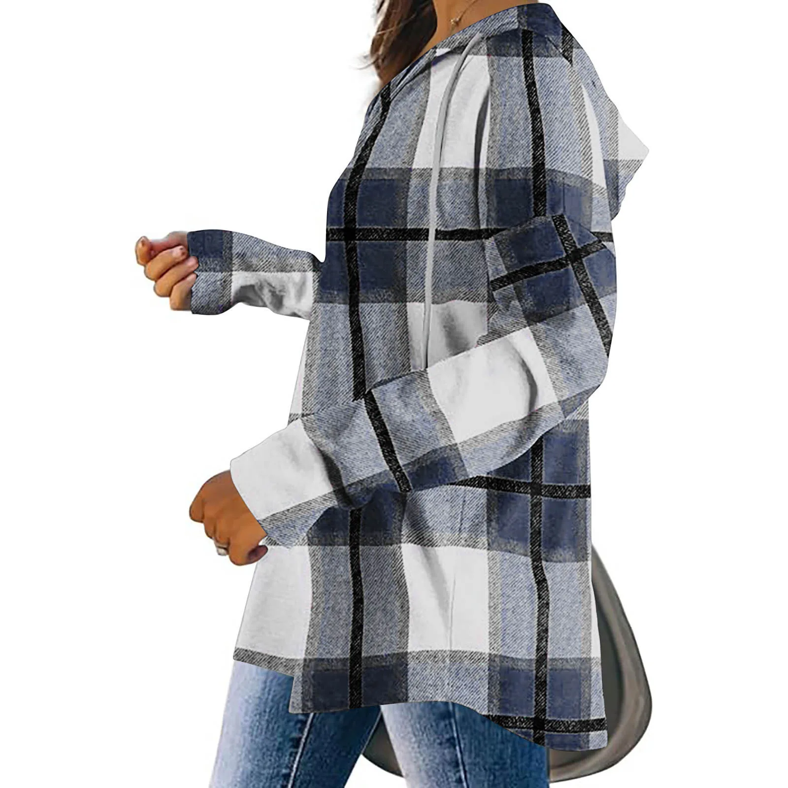 2025 Felpe Con Cappuccio Felpa con cappuccio con scollo a V Lunga allentata a maniche lunghe da donna Pendolarismo in ufficio Versatile Top Abbigliamento da donna