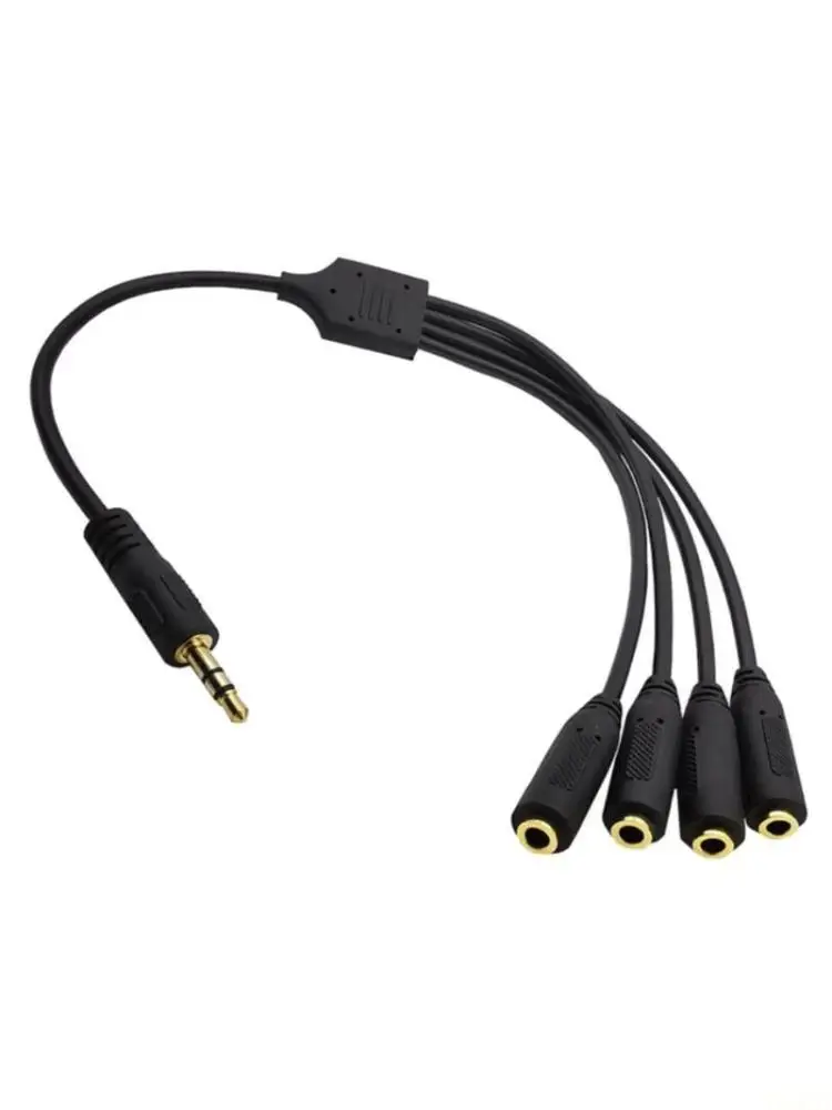 B03F DC3.5 Stereo Male, Divided Into 4 DC3.5 Stereo Female,3.5mm Cable for Earphone and Headset Smartphone